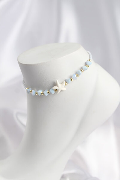 Lisinya Ice Blue Color Starfish Motif Anklet -