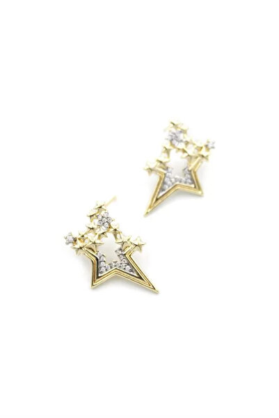 Generic Brand Jewelled Star Earrings - Gold