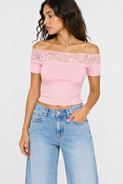 kikiriktekstil 10830 Γυναικεία μπλούζα με δαντέλα και λεπτομέρειες από βαμβάκι