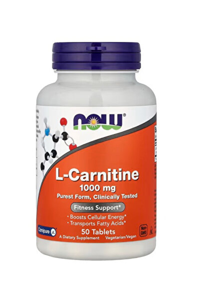 Now Foods L-Carnitine 1000 mg 50 Tablet Amino Asit Takviye Edici Gıda