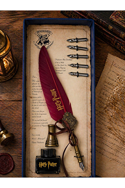 GIFT Harry Potter Tüylü Kalem Seti – Mürekkepli Kaligrafi