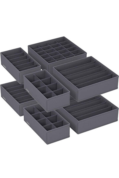 Brius Wardrobe or drawer organizers, set of 8 underwear storage boxes, foldab...