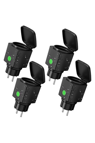 HBN Store HBN 4 x Έξυπνη Πρίζα WiFi Εξωτερικού Χώρου 16 Α, Χρονοδιακόπτης Έξυ...