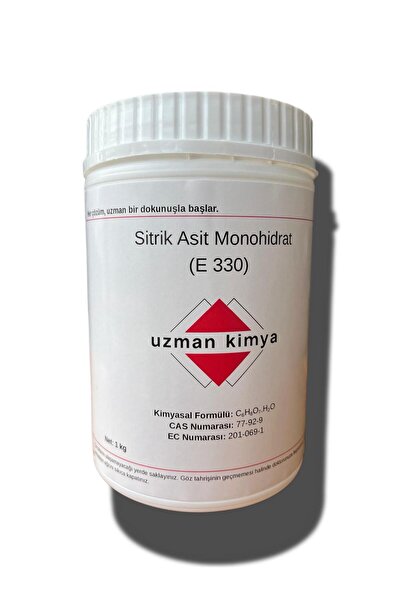 Uzman Kimya Sitrik Asit Monohidrat / Limon Tuzu – 1 Kg Kavanoz – Doğal Kireç ...