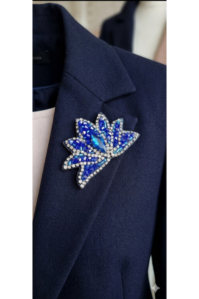 ANKA EL SANATLARI El Yapımı Mavi Lotus Çiçeği Broş - Aydınlatan Bilgi Temalı ...