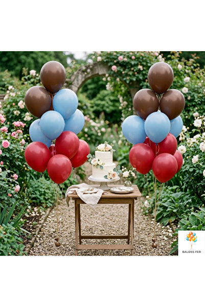 baloss fer Birthday Party Decorations Balloon Set 20 Pieces Brown Blue Red Ba...