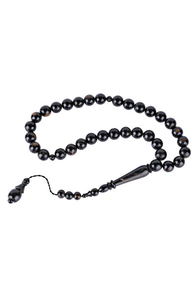 OEMS Natural Black Yusr Tasbih 10mm – 33 Beads Luxury Prayer Beads