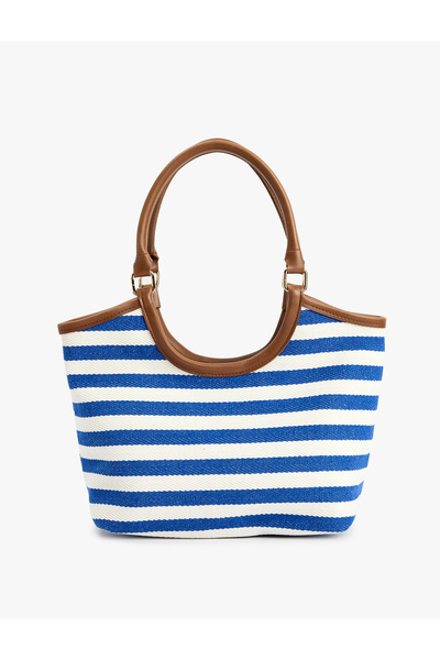 Koton Ριγέ ξύλινη τσάντα με λαβή