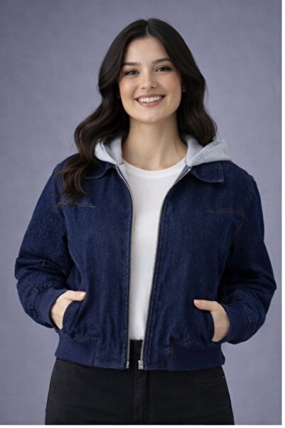 Fame -7520 - Lacivert Kadın Kot Ceket Denim Mont | INDI&PAM DENIM