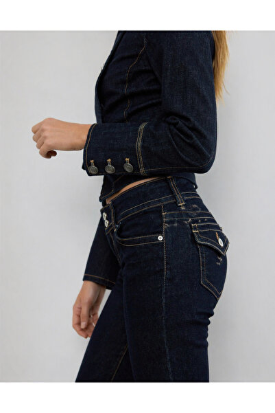 Ekim Store Düğme Detaylı Napolyon Denim Ceket