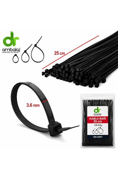 dr ambalaj çuval san.tic.ltd.şti. 3.6x250 mm Kablo Bağı Ambalaj Bağı Plastik ...