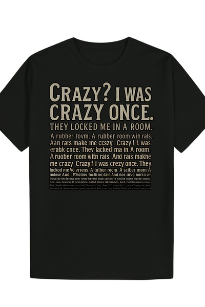 yiou trendy clothing تي شيرت رجالي باللون الأزرق الداكن بطبعة "I Was Crazy"
