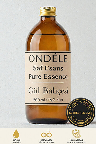 ONDÉLE %100 Saf Gül Bahçesi Esansı 500ml | Seyreltilmemiş Ultra Konsantre Par...