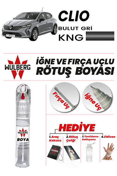 Wulberg Renault Clio Bulut Gri KNG Rötuş Boya 25 ml İğne & Fırça Uçlu Kalıcı ...