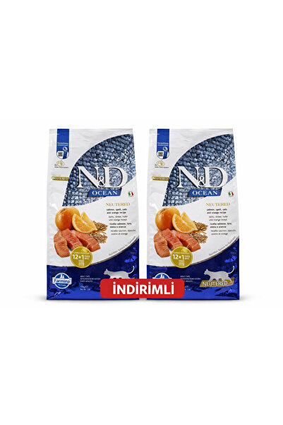 N&D Ocean Düşük Tahıllı Somon ve Portakallı Kısırlaştırılmış Kedi Maması 10 +...