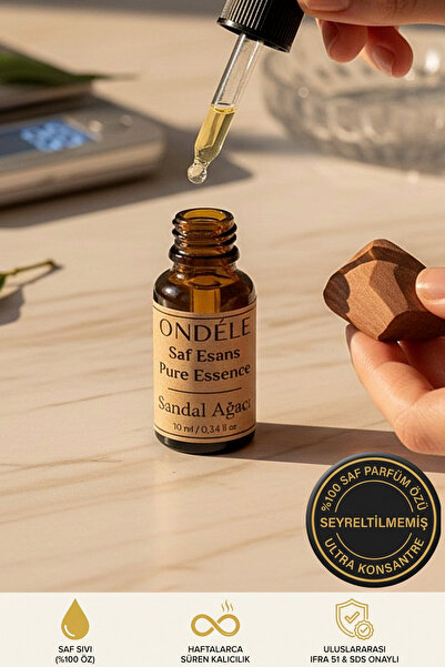 ONDÉLE %100 Saf Sandal Ağacı Esansı Esansı 10ml | Seyreltilmemiş Ultra Konsan...