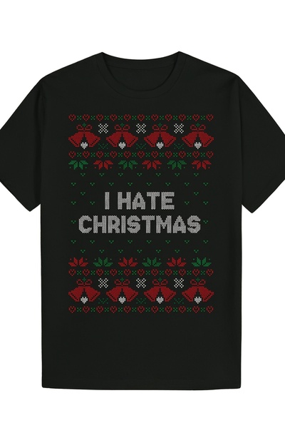 yiou trendy clothing تي شيرت رجالي بتصميم أنيق مع طباعة أجراس عيد الميلاد الح...