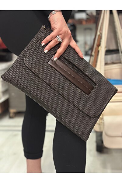 LOTUS AYAKKABI & ÇANTA Hasır Görünümlü Portföy Çanta