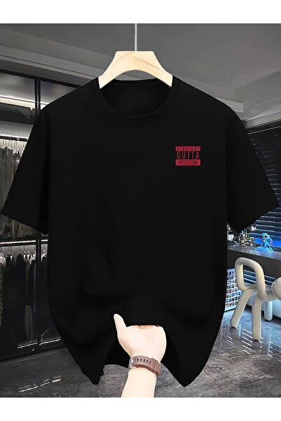 yiou trendy clothing تي شيرت رجالي صيفي عصري مطبوع بأكمام قصيرة