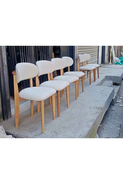 ADANUR DESIGN Natürel Ahşap Sandalye Bohem Sandalye (gürgen) salon Yemek sand...