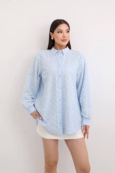 Morvarid Women's Shirt with Lace Detail, Comfortable Fit