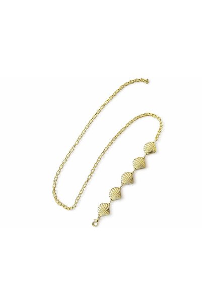 ELVEA Stylish Shell Figured Chain Belt – Gold Color, Suitable for Dress & Trouser Combinations