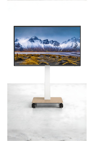 Kevega Tekerlekli Televizyon Ünitesi & Televizyon Standı Bej-Beyaz 32''–75'' ...