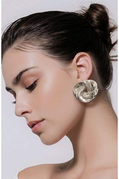 Monalisa Home Figured Silver Color Special Design Earrings