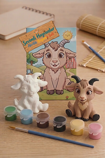 CALLWOOD 3D Keçi Figür Sevimli Hayvanlar Akrilik Boyama Seti - Eğlenceli Hobi