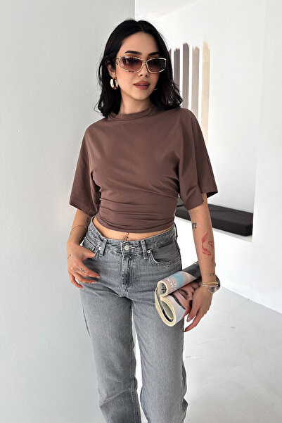 Noa&Noa Γυναικεία Μπλούζα Crop – Κομψό Τοπ με Κοντά Μανίκια και Λεπτομέρεια μ...