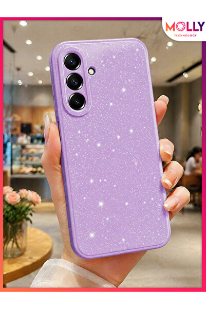 Molly SAMSUNG GALAXY A17 İçin Lila Berry Parıltılı ve Işıltılı Parlak Simli S...