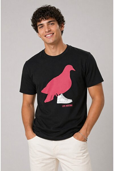 Love Moschino Pamuklu Modern Amusement Cali Crown Print T-Shirt
