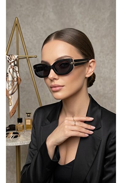 SADEN Women's Black Stylish Sunglasses – Modern Retro Design, Uv400 Protection
