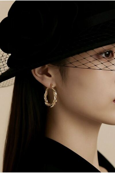 Monalisa Home Figured Design Figured Hoop Earrings