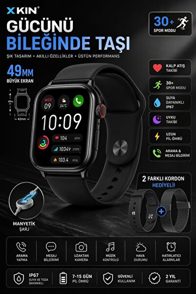Nomker Xkin XK-W13 Business & Style Akıllı Saat - 45mm Kare Kasa