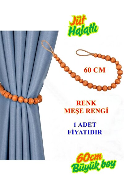 Armashine Suport pentru perdea în stil boem cu mărgele din lemn, ornament pen...