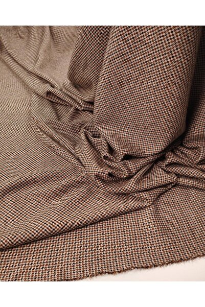 Kumaş Parça Καφέ Μαύρο Μπεζ Μίνι Ζακάρ Πλεκτό Ύφασμα Μαλακό Ελαστικό Ντραπέ Ύ...