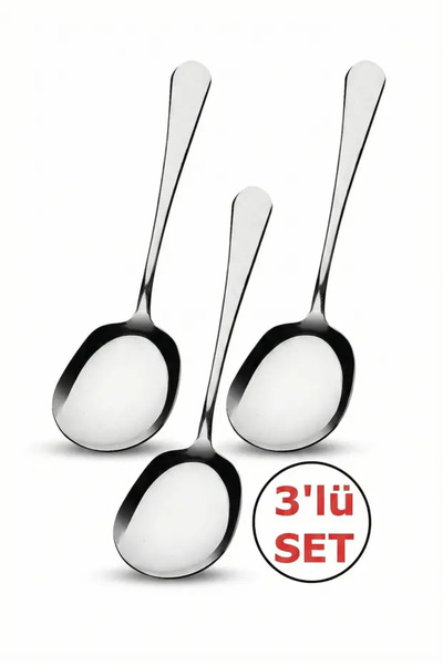 Northern Star Silver 3 Pieces Steel Serving Spoons 21 cm