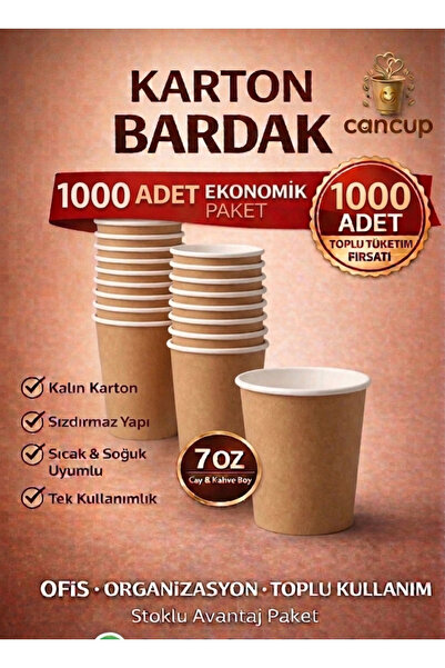 cancup karton bardak 1000 Adet 7 Oz Karton Bardak Logo Baskılı Sıcak & Soğuk ...