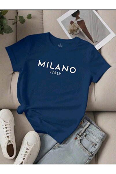 DİVİN Unisex Στυλάτο Μπλουζάκι Streetwear με στάμπα Μιλάνο