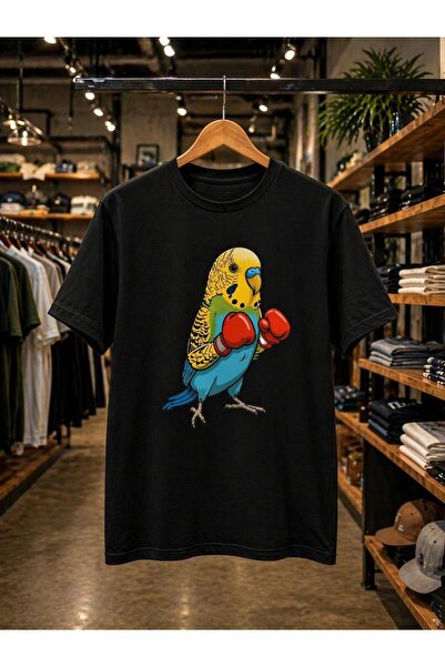 playwear تي شيرت بوكس موبيت كوش مطبوع 100% قطن بمقاس كبير وفضفاض وياقة دائرية