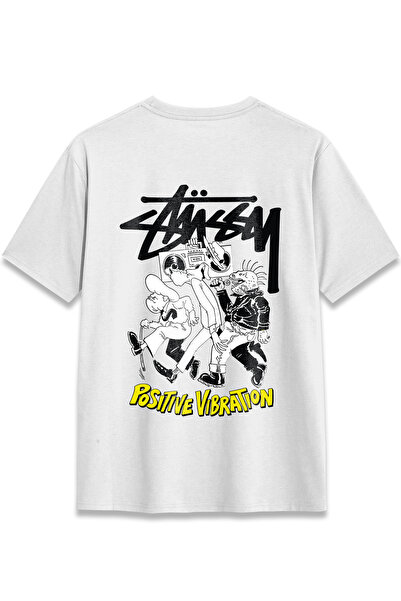 EZG Business Stüssy Positive Vibration Tshirt Design Printed T-Shirt Unisex 1...