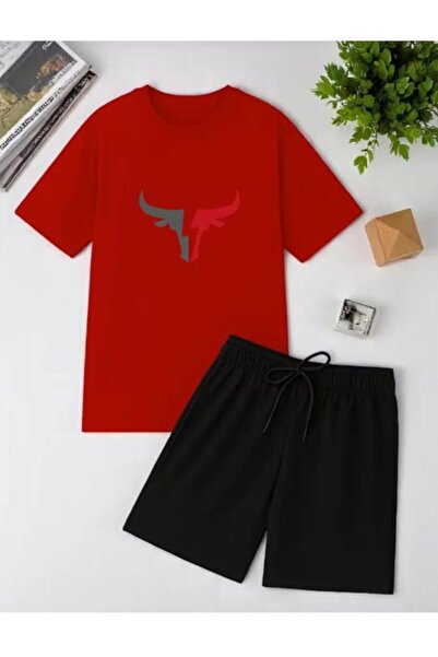 DİVİN UNISEX Σετ μπλουζάκι και σορτς με στάμπα oversize