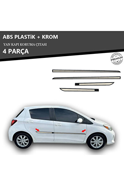 KromGaraj TOYOTA YARİS 2014 ÜZERİ YAN KAPI KORUMA ÇITASI PLASTİK + KROM