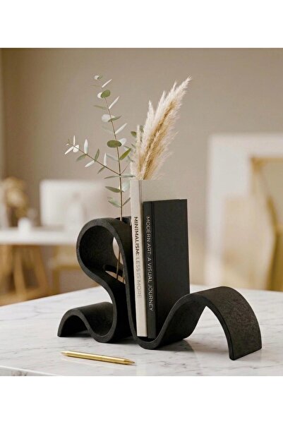 Home Bii’ Flow Modern Kıvrımlı Dekoratif Kitap Tutucu Stand Ev Aksesuarları (...