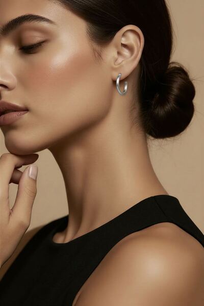 Monalisa Home Small Size 2.5 cm Diameter Silver Color Hoop Earrings