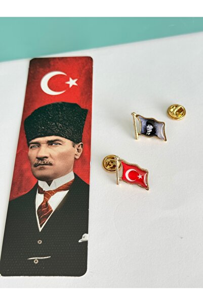 Cacamod 2’li Rozet Set Türk Bayrağı ve Atatürk Broş 29 Ekim Cumhuriyet Bayram...