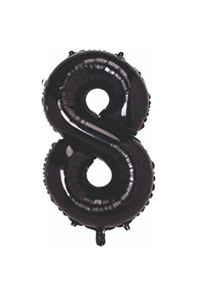 Generic Brand 8 Number Black Foil Balloons 34''- 76 cm