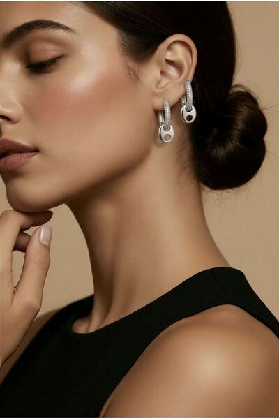 Monalisa Home Hanging Zircon Stone Heart Shaped Earrings