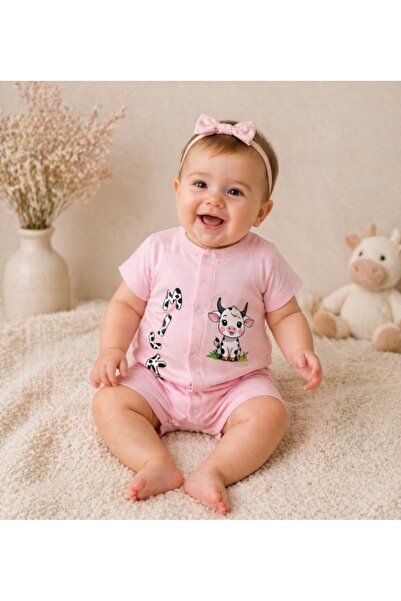 Superbaby Καλοκαιρινή ολόσωμη φόρμα για μωρά, ροζ, Milky